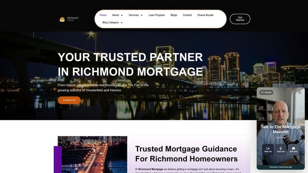 Screenshot of RichmondMortgages.com website