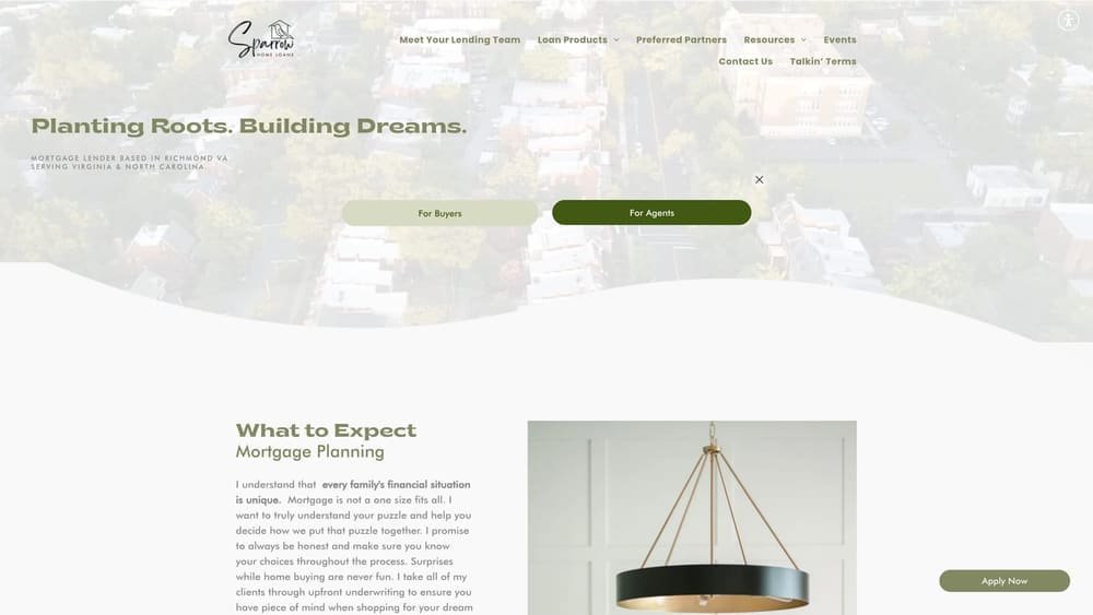 Screenshot of Sparrowhomeloans website